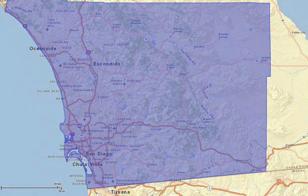 III. PROFILES OF CANDIDATE CLUSTERS Geographic Areas To provide a deeper understanding of the role of Escondido in the larger economy and provide a context in which Escondido operates, the analysis