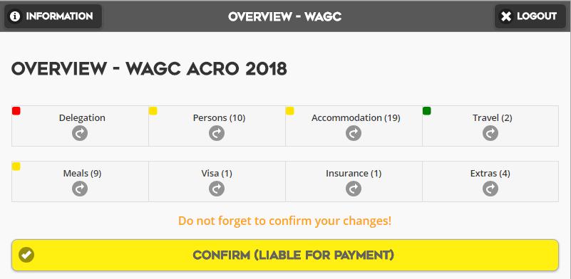 Last step: confirmation Don t forget to confirm your changes, click on the button Confirm (liable for payment) If desired, the data can be saved in between the different steps.