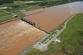 The Red River levees experienced an extended period of high