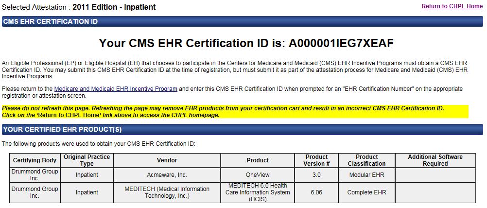 Steps to obtaining CMS EHR Certification ID Number (Cont.