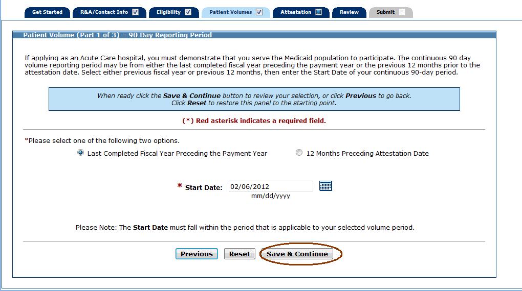 Patient Volume (Part 1 of 3) 90 Day Reporting Period MAPIR User Guide for Eligible Hospitals Patient Volume (Part 1 of 3) 90 Day Reporting Period The Patient Volume (Part 1 of 3) - 90 Day Reporting