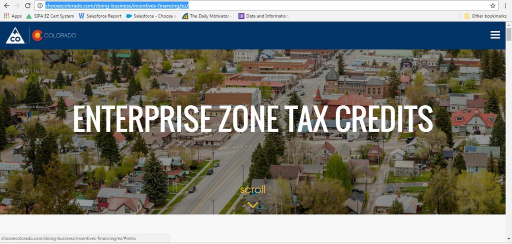 Guide to Enterprise Zone Certification This user guide provides web screen shots to reach the application portal from OEDIT s website, navigate the application portal, and complete an Enterprise Zone