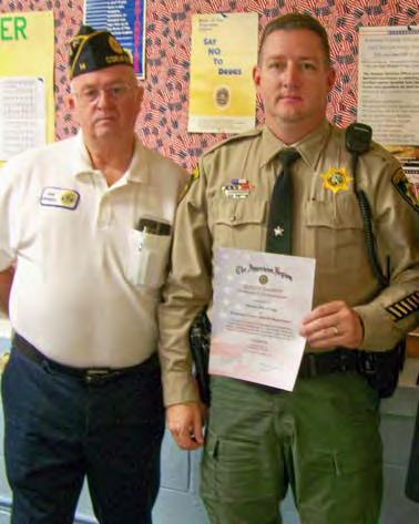 50 Personnel Achievements Dep. Gregg is shown at right with Commander Bob Grendell, of the American Legion Kootenai Post 14. Dep. Dan Gregg received the American Legion Kootenai Post 14 Law Enforcement of the Year Award for 2010, which was presented to him on October 5, 2010.