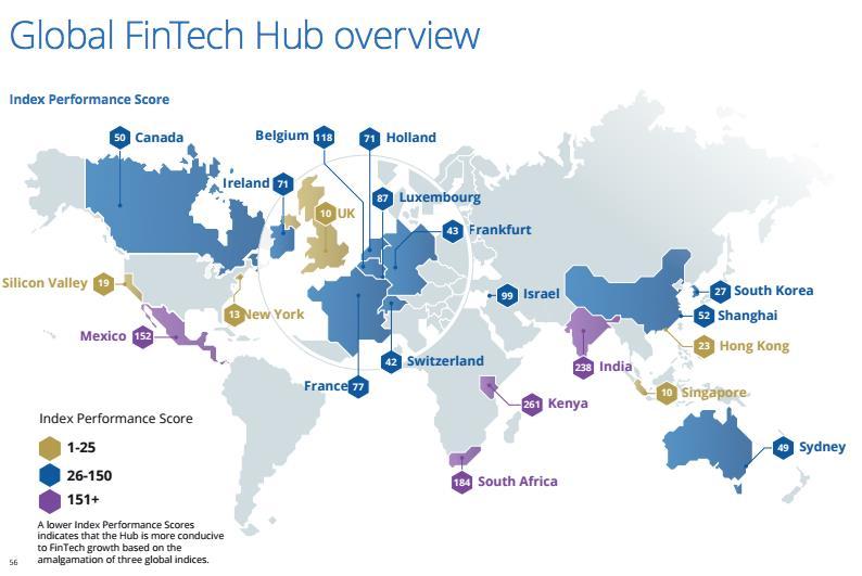 Global Fintech hubs Source: Global Fintech Hub