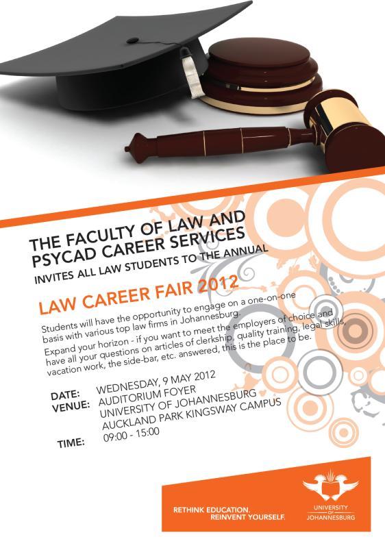 LAW CAREER FAIR: Wednesday, 15 May 2013 ADDITIONAL SERVICES COMPANIES MAY UTILISE R2,500.