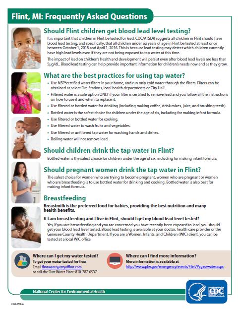 CDC Efforts in Flint, MI Example Objective: Develop and implement targeted public health messaging for lead exposure in collaboration