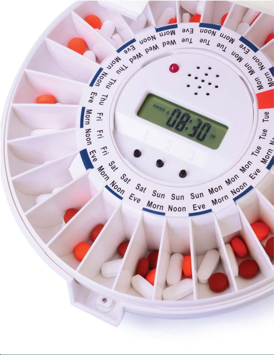 Pill-Aide Organizes medication in advance Alerts patient when it is time to take their medication Device can be filled by