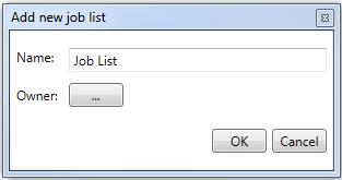 7 Job List A job list is used to assign one or more jobs to a specific user. 7.1 Creating a Job List To create a job list, click the New List button.