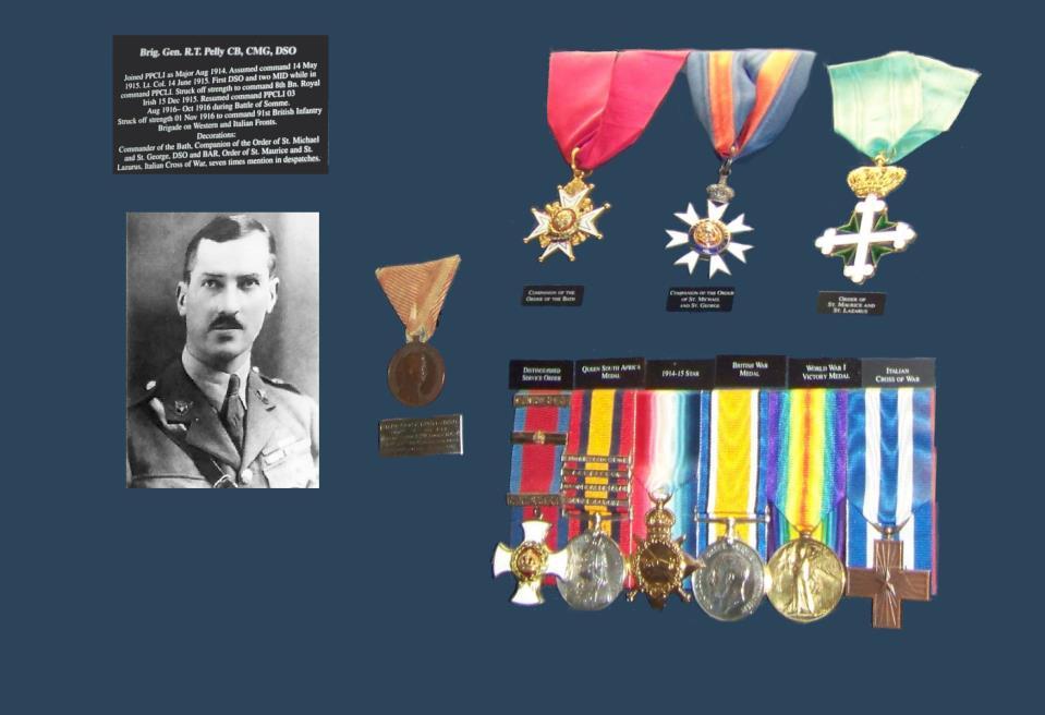 Brigadier-General Raymond Theodore PELLY, CB, CMG, DSO Commanding Officer PPCLI Medals: CB CMG