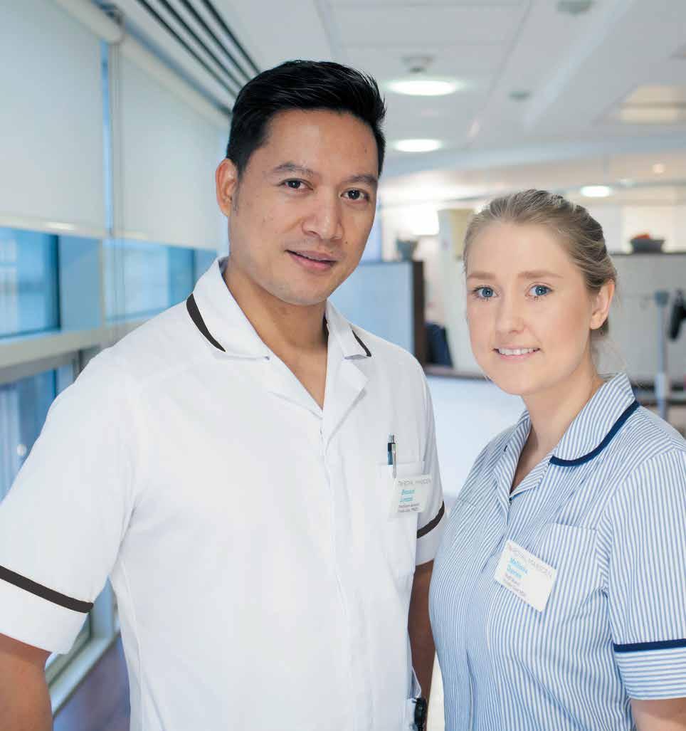 Workforce Bernard Lorenzo, Health Care Assistant, and Mellissa Davies, Staff Nurse, on Private Patients Medical Day Unit The Royal Marsden aims to attract, retain and develop the brightest and best