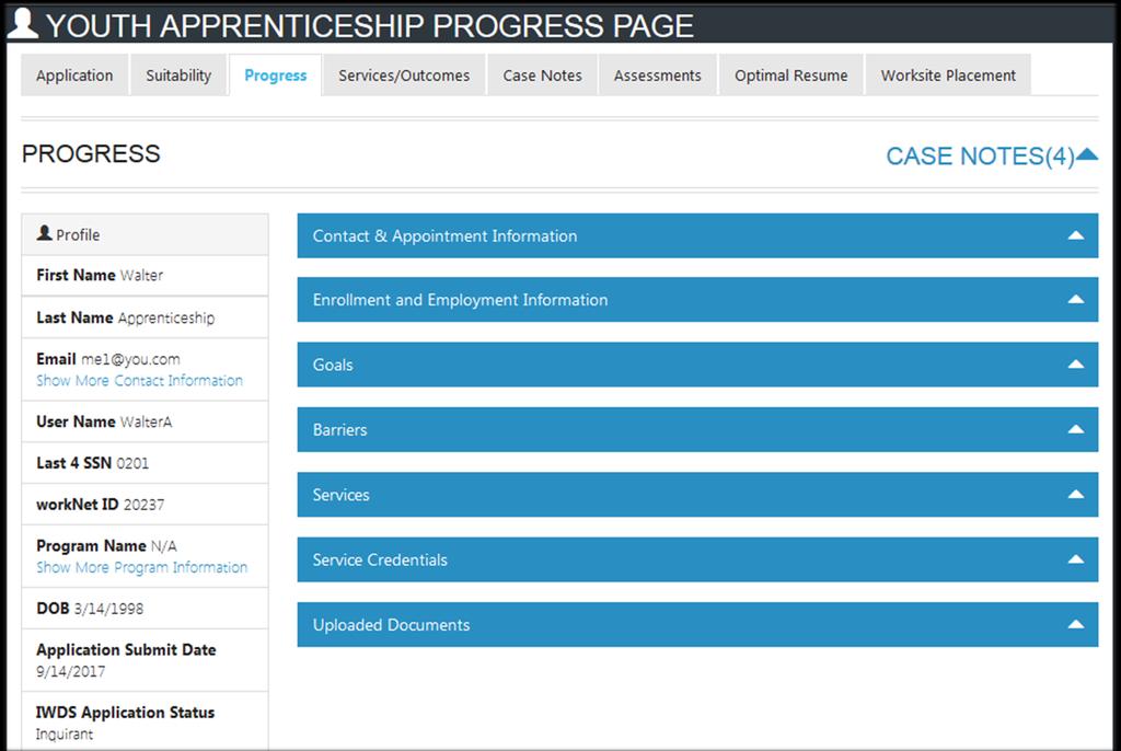 Progress Page Communication Tool For All: Progress Page Case Notes Assessment Results