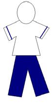 Physiotherapist and Occupational Therapist Your physiotherapist will wear navy blue trousers and either a white tunic with blue stripes on the sleeve or a white polo shirt.