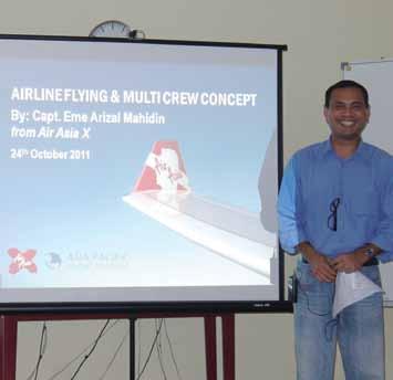 Motivational Talks Airline Flying and Multicrew Concept Captain Eme Arizal Mahidin from AirAsia X shared his experience