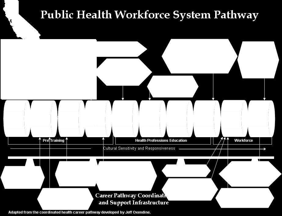 individuals pursuing public health career pathways; and, Supporting sufficient public health training and workforce development infrastructure and investment in California.