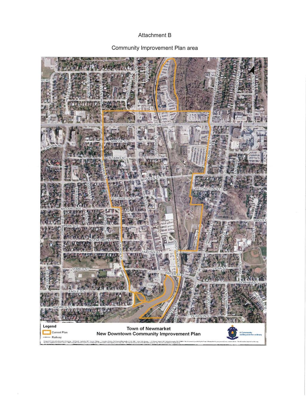 Attachment B Community Improvement Plan area Legend c::j Couont Plan --+-- Rai~ 13y Town of Newmarket New Downtown