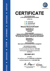 certification and auditing CB certificate Certificate for side guards Design wissner-bosserhoff