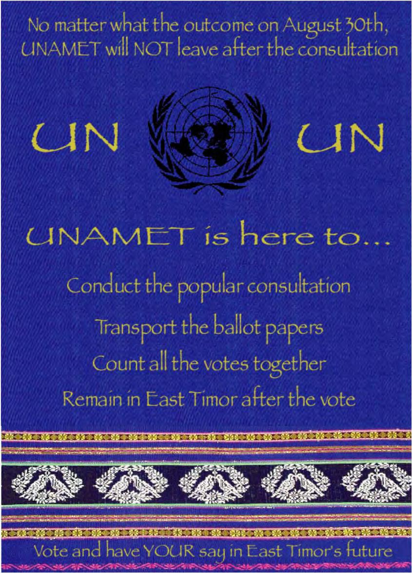 PROMISES NOT KEPT Key assurance provided by UNAMET leader Ian Martin: UNAMET WILL STAY (see