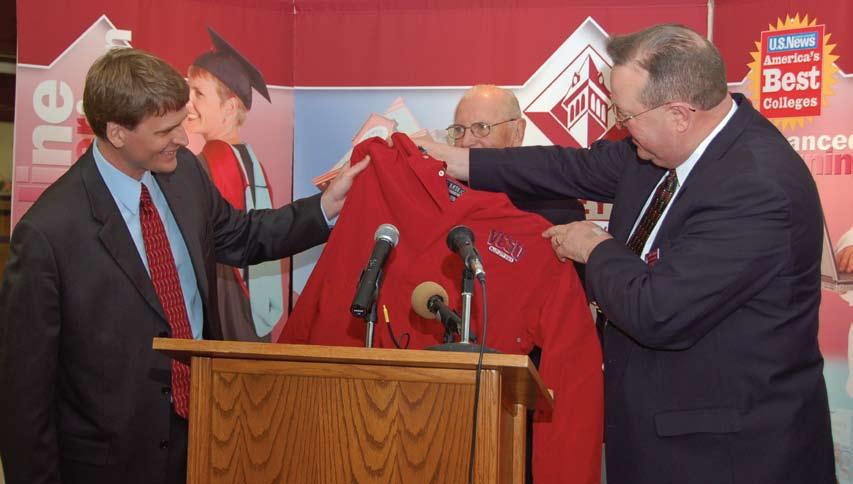 COVER STORY Welcome Dr. Shirley! Larry Robinson, VCSU s executive director of Advancement presents Dr. Shirley with a VCSU jacket, making him an official Viking.
