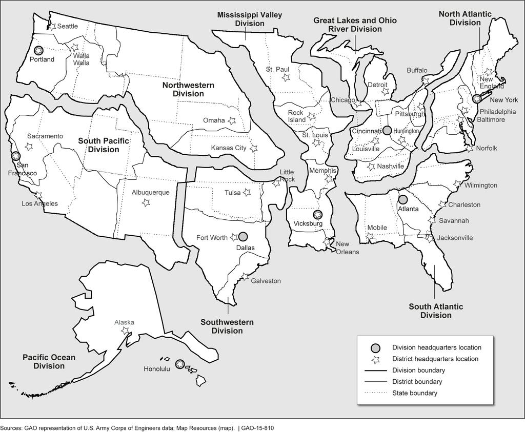 Figure 1: Locations of the U.S.