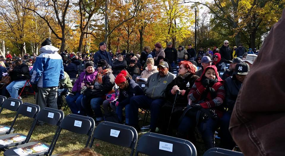 On Veteran s Day, the 11 th, over 100 2/9 members attended the Veteran s Day Ceremonies at The Wall, with prime, reserved, seating dead smack in the middle of the crowd thanks to Tim Tetz.