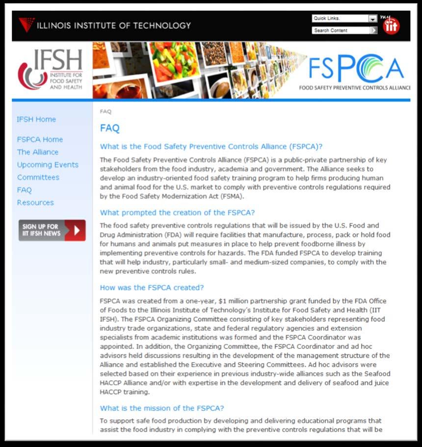 FSPCA Website: www.iit.