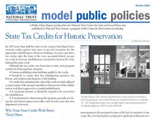Incentives for Preservation KS and MO