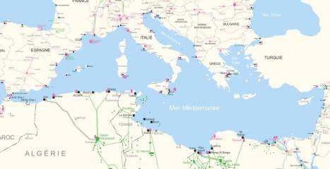 67 Routes identified - 90 Oil facilities Map of