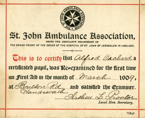 No we can be certain that Alf joined the Royal Army Medical Corps because of his involvement with the St. Johns Ambulance Association. Alf must have joined St.