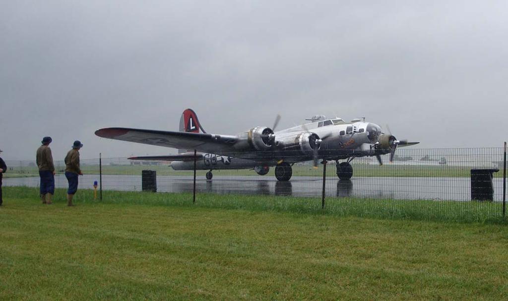 Beginning early Friday morning, the B-17 began taking people on