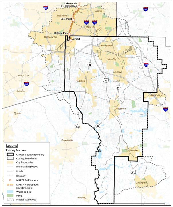 Study Area Incorporated and unincorporated Clayton County Portions of DeKalb, Fayette,
