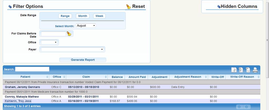 Account Receivable Report - Enhancements The Accounts Receivable report was enhanced in the following ways: o Sent Status Filter Added o Sent Column Added Defining when a Claim