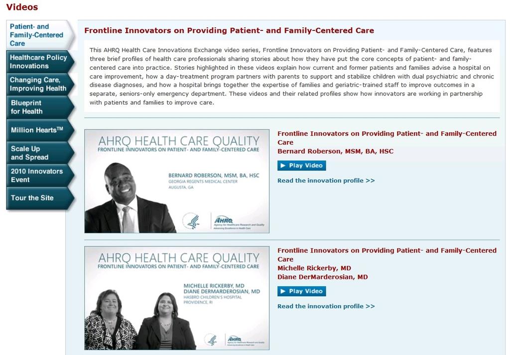 New Video Series: Patient- and Family-Centered Care 11
