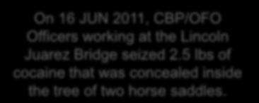 Horse Saddles On 15 NOV 2011, Federal Agents uncovered $500,000