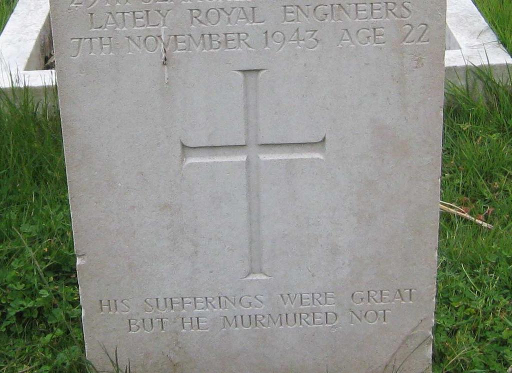 Grave Ref: 910. Formerly a member of the Royal Engineers.