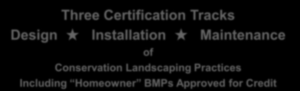 Including Homeowner BMPs Approved for