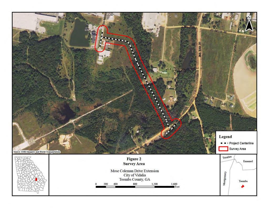 Project Centerline ~ Survey Area Figure 2 Survey Area Mose Coleman Drive Extension City of Vidalia