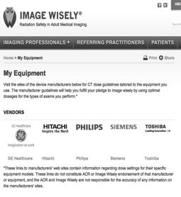 Education & Communication Education & Communication Collaboration with ImageWisely to improve online availability of dose reduction resources Specific information from the major CT vendors Member of