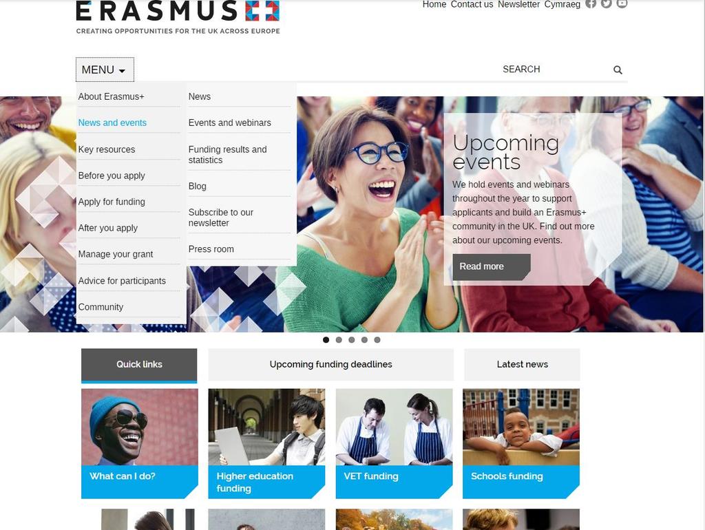 Erasmus+ website