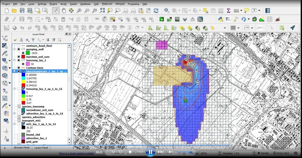 Visualize contamination maps FREEWAT - Free and Open Source Software Tools for Water Resource Management This project has