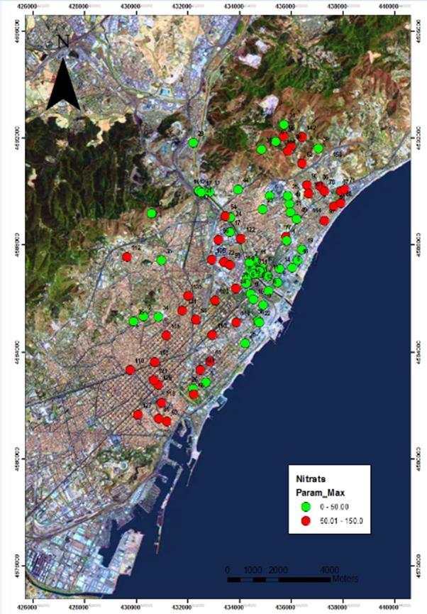 Spatial variation of the composition of FREEWAT - Free
