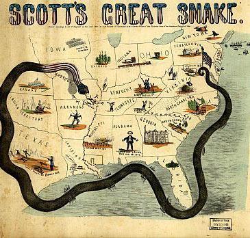 Union Strategy Anaconda Plan Naval blockade surrounding the CSA Mississippi