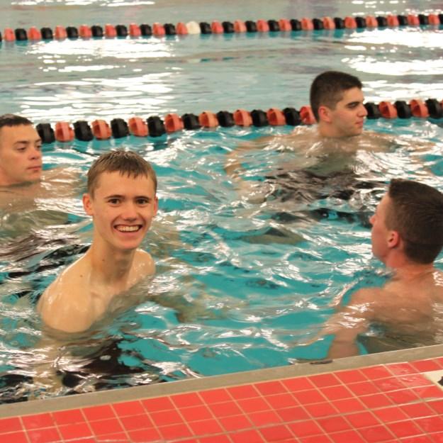 row, middle), conduct a swim test (second row,