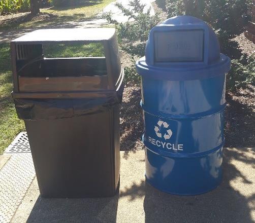 Twinning the bin at every location provides a convenient option to recycle and provides a message that recycling is a priority.