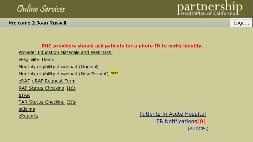 If you need access to PHC Online Services or training on the Patients in Acute Hospital report, contact your assigned