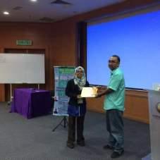 First winner was Dinesh A/L Dipitri from Universiti Malaysia Perlis (UniMAP) with project entitled Microcontroller based Smart Power Management and Monitoring for Hybrid Power System.