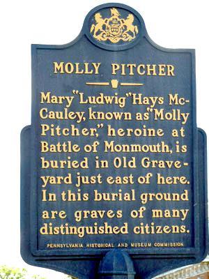 17. Molly Pitcher LAT: N 40.19762, LNG: W 77.18935 Perhaps no other person in Carlisle is shrouded in more myth and legend than Molly Pitcher.