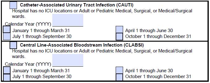 CLABSI and CAUTI Exception Hospitals that have no ICU locations or Adult or Pediatric