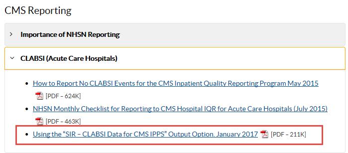 NHSN Analysis Reports Guidance documents have been created for each