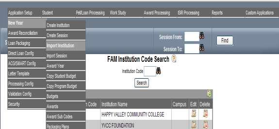 To create a new Institution code, click the Insert icon on the CTL Institution Code Search page.