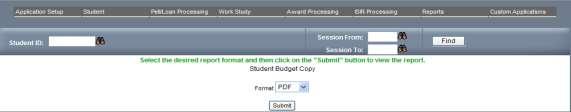 Leave the Student Budget Code field blank if you want to copy all of the current budget codes to the new year.